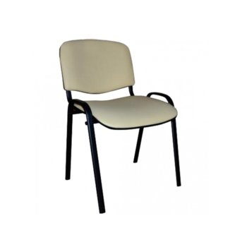 Посетителски стол ISO BLACK ЕКО, еко кожа, бежов | JAR Computers ISO BLACK ЕКО