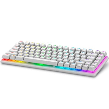 Клавиатура Dell Alienware Pro (545-BBFR), жична/безжична, механична, Alienware Linear суич, гейминг, AlienFX RGB подсветка, US (QWERTY) Layout, бяла, Bluetooth, USB | JAR Computers Dell Alienware Pro Wireless Lunar 545-BBFR