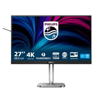 Монитор Philips 27B2U6903/00, 27" (68.58 cm) IPS панел, 4K/UHD, 4ms, 50 000 000:1, 350cd/m2, DisplayPort, HDMI, Thunderbolt, USB, USB-C, LAN | JAR Computers Philips 27B2U6903/00