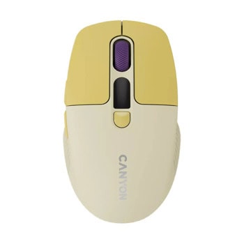 Мишка Canyon MW-26, оптична (2400 dpi), безжична, Bluetooth, USB, жълта, 6 бутона | JAR Computers Canyon MW-26 Yellow CNS-CMSW26Y