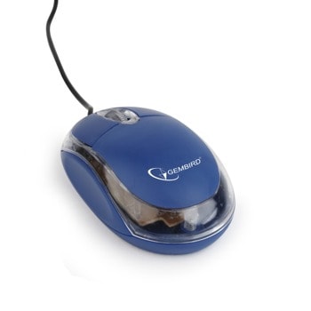 Мишка Gembird MUS-U-01-BT, оптична (1000 dpi), USB, синьо/прозрачно, LED подсветка image