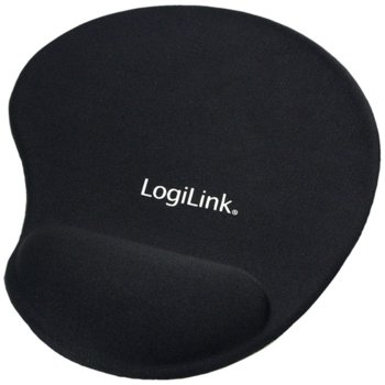 Подложка за мишка, LogiLink Mousepad with Gel Wrist Rest Support, черна, image