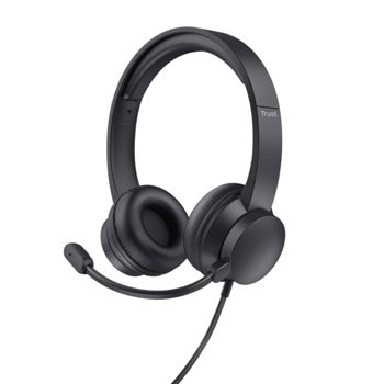 Слушалки Trust Ayda, USB, микрофон, 40mm говорители, черни | JAR Computers Слушалки Trust Ayda USB 25088