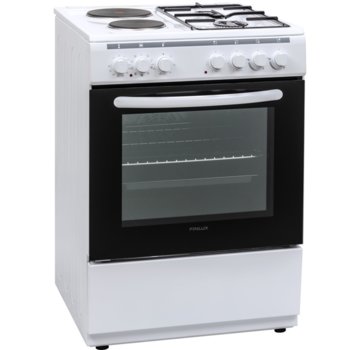 Готварска печка Crown Finlux FXC 622M, 4 броя нагревателни зони, 65 л. обем на фурната, 8 функции, бяла image
