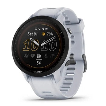 Смарт часовник Garmin Forerunner 955 Solar Whitestone, 1.3" (3.30 cm) MIP дисплей, GPS, Bluetooth, ANT+, Wi-Fi, водоустойчив 5 ATM, бял | JAR Computers Garmin Forerunner 955 Solar Whitestone 010-02638-2