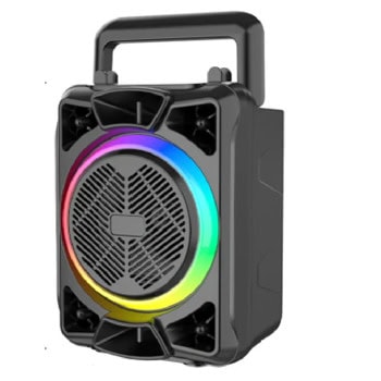 Караоке колона ZQS14100, 5W, Bluetooth, FM, USB, черна, RGB подсветка, 1 жичен микрофон | JAR Computers ZQS14100 8657474