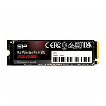 Памет SSD 500GB, Silicon Power SP500GBP44UD9005, NVMe, M.2 2280, скорост на четене 4800MB/s, скорост на запис 4200MB/s | JAR Computers Silicon Power UD90 500GB M.2 2280