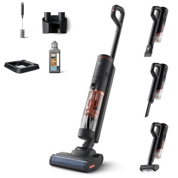 Прахосмукачка Philips XW6264/11, вертикална, безжична, за сухо и мокро почистване, 0.450 л. капацитет на контейнера, до 30 минути време на работа, 3 режима на почистване, черна | JAR Computers Philips XW6264/11