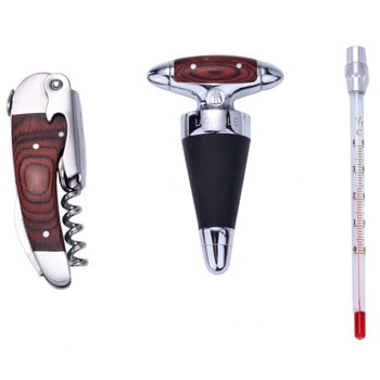 Комплект за вино Laguiole 40268025, тапа, термометър, тирбушон, кафяв | JAR Computers Laguiole 40268025