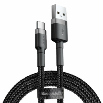 Кабел Baseus Cafule, от USB A(м) към USB C(м), 0.5m, черен | JAR Computers Baseus Cafule CATKLF-AG1