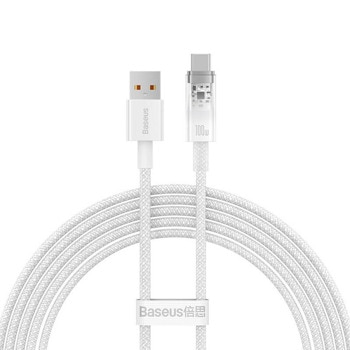 Кабел Baseus Explorer CATS010502, от USB A(м) към USB C(м), 2m, 100W, бял | JAR Computers Baseus Explorer CATS010502 White