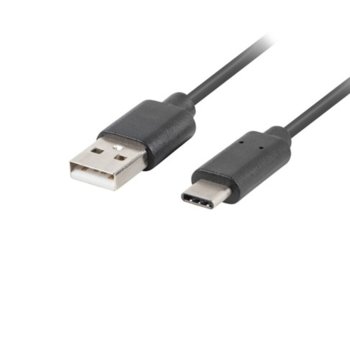 Кабел Lanberg CA-USBO-20CU-0005-BK, от USB Type A(м) към USB Type C(м), 0.5m, Quick Charge 3.0, черен | JAR Computers Lanberg CA-USBO-20CU-0005-BK