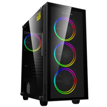 Кутия Gamemax Draco XD, EATX/ATX/mATX/Mini-ITX, 1x USB 3.1 Gen 1, 4x ARGB 120mm вентилатора, с прозорец, черна, без захранване | JAR Computers Gamemax Draco XD