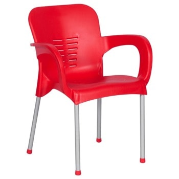 Градински стол Carmen Acelya, до 120кг. макс. тегло, полипропилен, метална база, червен image