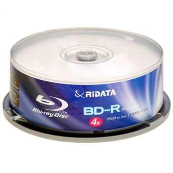 Blu-Ray BD-R media 25GB, 4x, RiDATA, шпиндел 10бр