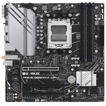 Дънна платка Asus PRIME B650M WI-FI II, B650, AM5, DDR5, PCI-E 4.0, (DP&HDMI&VGA), 4x SATA 6Gb/s, 2x M.2, 1x USB 3.2 Gen1 Type-C, Wi-Fi, Bluetooth, mATX | JAR Computers Asus PRIME B650M WI-FI II 90MB1EG 90MB1EG0-M0EAY0