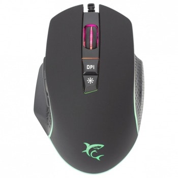 Мишка SBOX White Shark Gareth-B, оптична (6400 dpi), USB, черна, гейминг, RGB подсветка | JAR Computers Sbox White Shark Gareth-B