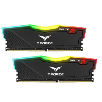 Памет 16GB (2x8GB) DDR4 2666MT/s, TeamGroup Delta RGB Black, TF3D416G2666HC15BDC01, 1.2V | JAR Computers TeamGroup 16GB (2x8GB) DDR4 2666MHz Delta RGB Blac
