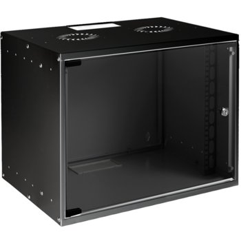 Комуникационен шкаф MIRSAN SOHO, 535 x 400 x 440 мм, D=400 мм / 9U, черен, за стена | JAR Computers MIRSAN SOHO