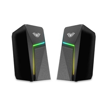 Тонколони N-521, 2.0, 6W RMS (2x3W), USB, черни, RGB | JAR Computers Тонколони N-521 2x3W USB RGB Черен 22181