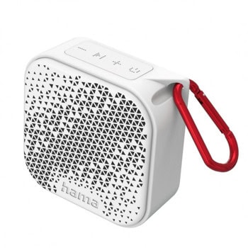 Тонколона Hama Pocket 3.0, 1.0, 3.5W, Bluetooth, Jack 3.5mm, бяла, IP67 защита, до 14 часа време на работа | JAR Computers Тонколона Hama Pocket 3.0 188225