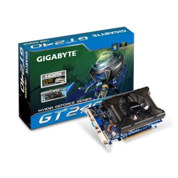 Видео карта GF GT 240, 1GB Gigabyte N240D3-1GI, PCI-E, DDR3, 128bit, HDMI & DVI | JAR Computers GF GT 240