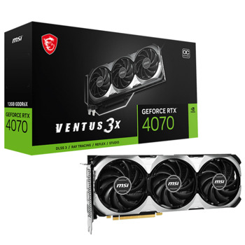 Видео карта nVidia GeForce RTX 4070, 12GB, MSI VENTUS 3X, OC, PCI-E 4.0, GDDR6X, 192-bit, DisplayPort, HDMI | JAR Computers Видео карта MSI GF RTX 4070 Ventus 3X