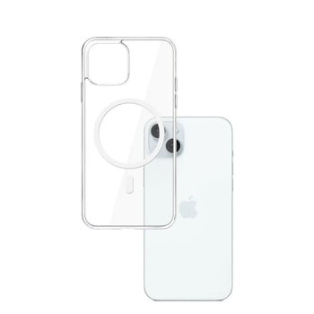 Калъф за Apple iPhone 15 Plus, хибриден (термополиуретан и поликарбонат), 3MK MagCase, удароустойчив, прозрачен | JAR Computers 3MK MagCase for iPhone 15 Plus