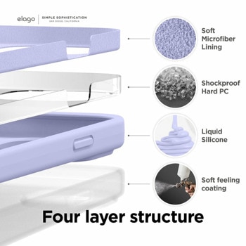 Soft Silicone Case за iPhone 14 Pro Max лилав