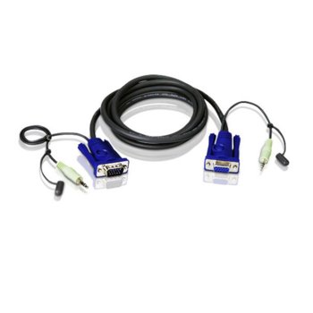 KVM кабел, ATEN 2L-2402A VGA(ж) + RCA към VGA(м) + RCA, 1.8 м | JAR Computers ATEN 2L-2402A