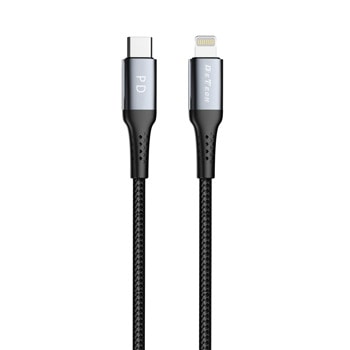 Кабел DeTech, USB C(м) към Lightning(м), PD, 2m, черен | JAR Computers Кабел DeTech DE43Ci2 TypeC Lightning PD 2m 40266