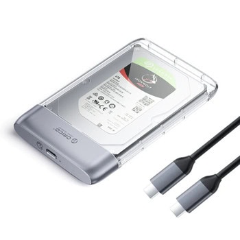 Кутия 2.5" (6.35 cm), Orico TX25C3-GY-BP, за 2.5" (6.35 cm) HDD/SSD, SATA3, USB Type-C, прозрачна | JAR Computers Кутия 2.5" (6.35 cm) Orico TX25C3-GY-BP