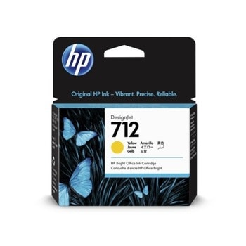 Касета за HP DesignJet T230/T250/T630/T650 24-in T630/T650 36-in, Yellow, - 3ED69A - HP - Заб.: 29ml капацитет | JAR Computers HP 712 29-ml Yellow Ink Cartridge 3ED69A