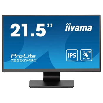 Тъч Монитор IIYAMA T2252MSC-B2, 21.5" (54.61 cm) IPS панел, Full HD, 5 ms, 250 cd/m2, DisplayPort, HDMI, USB | JAR Computers IIYAMA T2252MSC-B2