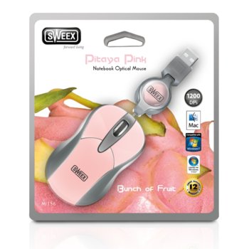 Sweex Notebook Optical Mouse Pitaya Pink (MI156)