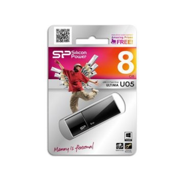 Памет 8GB USB Flash, Silicon Power Ultima U05, черна | JAR Computers Silicon Power Ultima U05 Black 8GB