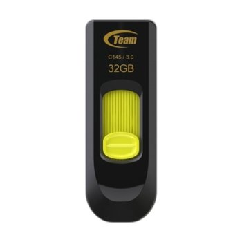 Памет 32GB USB Flash Drive, Team Group C145, USB 3.0, жълта | JAR Computers 32GB USB3 TEAM C145 YELLOW