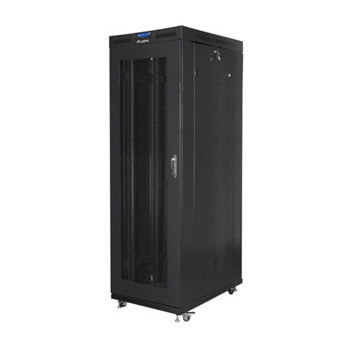 Комуникационен шкаф Lanberg FF01-8227-23BL, 19", 27U, 145.6 x 120 x 80 cm, товароносимост до 1200кг, термостат, черен | JAR Computers Lanberg FF01-8227-23BL