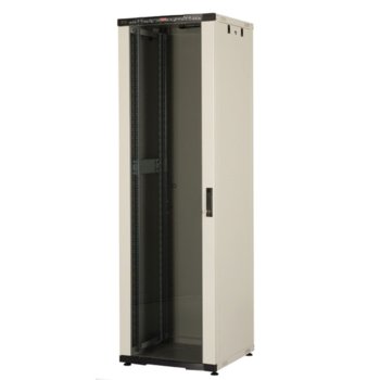 Комуникационен шкаф Lande LN-CK42U6060-LG-121, 19", 42U, 600 x 600 мм, стъклена врата, LCD термометър, сив | JAR Computers Lande LN-CK42U6060-LG-121