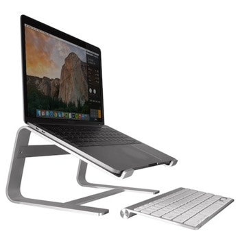 Поставка за лаптоп Macally Aluminium Laptop Stand Silver, до 15.6" (39.62 cm), алуминиева, повдига се до 15 см височина, сребриста image