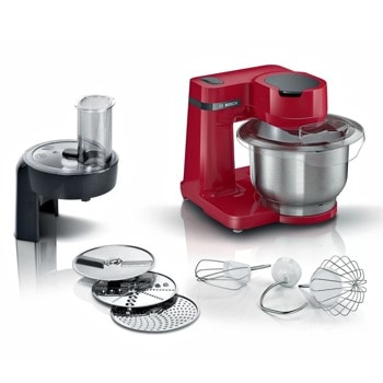 Кухненски робот Bosch MUMS2ER01, 700W, 4 скорости, 3.8 л. капацитет, червен | JAR Computers Bosch MUMS2ER01