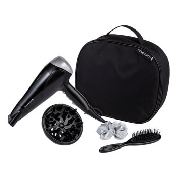 Комплект сешоар с аксесоари Remington D3171GP, 2200W, 2 скорости, 3 степени на температура, студена струя, черен | JAR Computers Сешоар Remington D3171GP