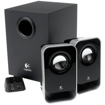 2+1 Logitech LS21, 2.1, 7W (4W + 2 x 1.5W), 3.5mm jack, черни, дистанционно | JAR Computers Logitech LS21 2.1 Stereo Speaker System