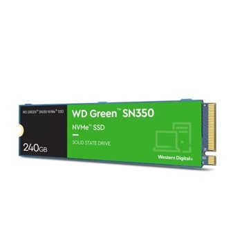 Памет SSD 240GB, Western Digital Green SN350 (WDS240G2G0C), NVMe, M.2 (2280), скорост на четене 2400 MB/s, скорост на запис 900 MB/s image