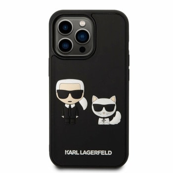 Karl and Choupette 3D за iPhone 14 Pro Max черен