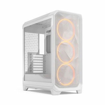 Кутия Fractal Design Meshify 3 White RGB TG Clear Tint, EATX/ATX/microATX/Mini-ITX, 2x USB 3.2 Gen 1 Type-A, 1x USB 3.2 Gen 2x2 Type-C, 3x 140mm RGB вентилатора, с прозорец, бяла, без захранване | JAR Computers Fractal Design FD-C-MES3A-07