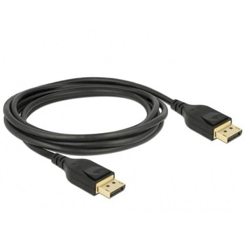 Кабел Delock 85660, от DisplayPort(м) към DisplayPort(м), 2m, 8K/60 Hz, черен | JAR Computers Delock DisplayPort - DisplayPort male 85660