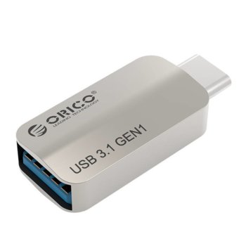 Преходник Orico CTA2-SV, от USB C(м) към USB A 3.0(ж), метален, сребрист image