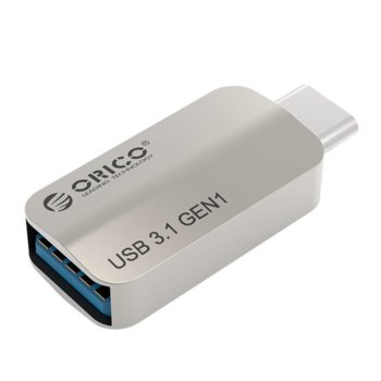 Преходник Orico CTA2-SV, от USB C(м) към USB A 3.0(ж), метален, сребрист | JAR Computers Преходник от USB C към USB A