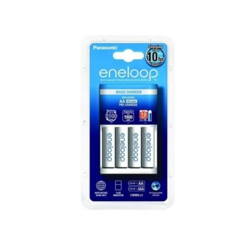 Зарядно устройство Panasonic BQ-CC51 Eneloop Basic Charger, 4x AA батерии, с 4 гнезда АА/ААА | JAR Computers Panasonic Eneloop Basic Charger + 4 бр. AA